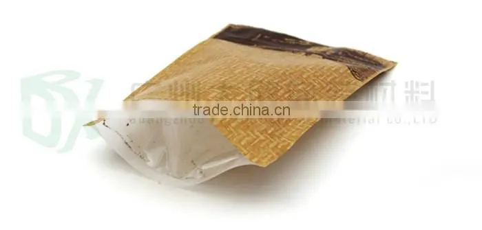 Hot new products for 2016 lamination material one side paper one side transparent clear stand up pouch with zipper for nut