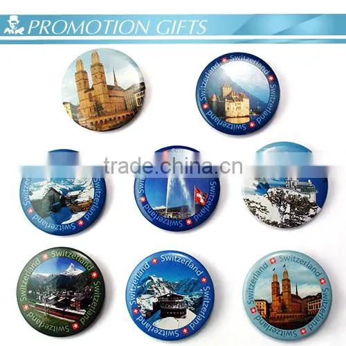 fashional scenery round tin badge