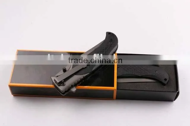 OEM black G10 handle 440 folding camping knife