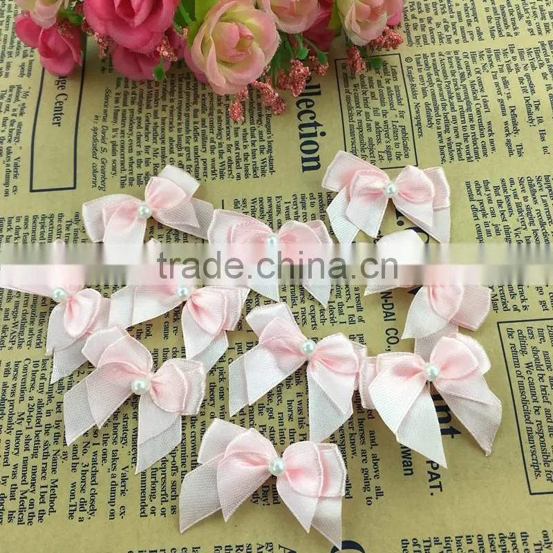 Handmade gift polyester satin ribbon bow , elastic ribbon bow for decorations