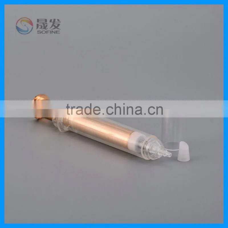 Needle airless pump tube for cosmetic packaging