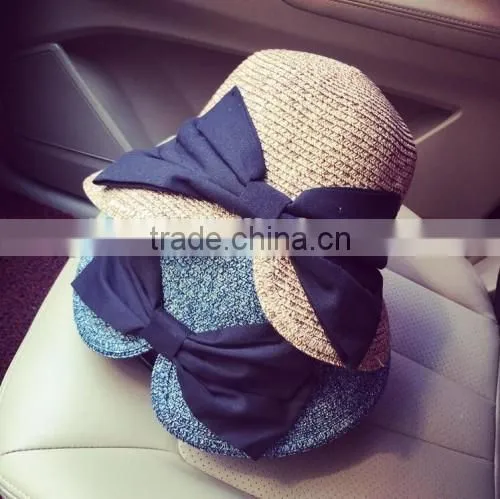 2016 latest factory direct ladies custom bucket hat high quality big Butterfly Knot cypress hill bucket hat