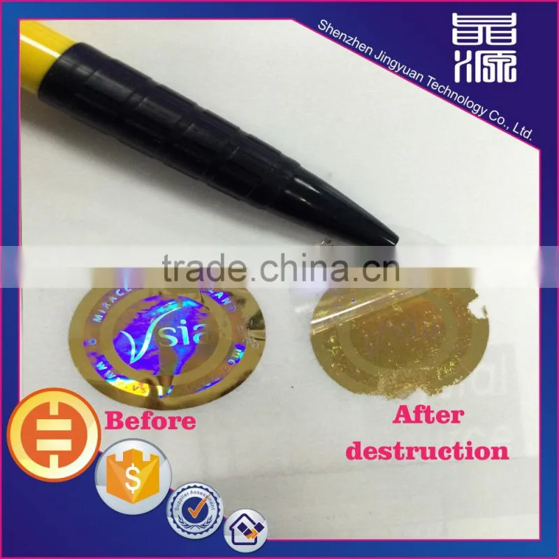 Professional Hot stamping colorful NJ state transparent overlay hologram sticker in stock
