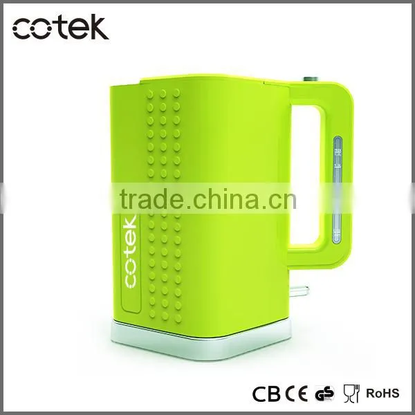 New Dots design Hinged lid with 2 stage opening system plastic kettle with CE/GS/ETL/CETL