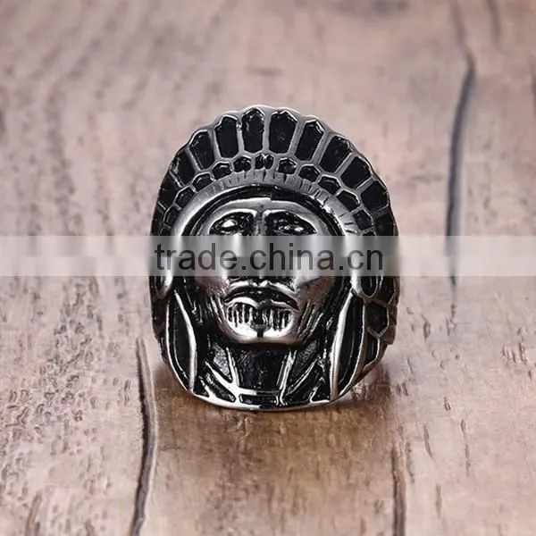 Men's Indian Head Stainless Steel Ring 2016