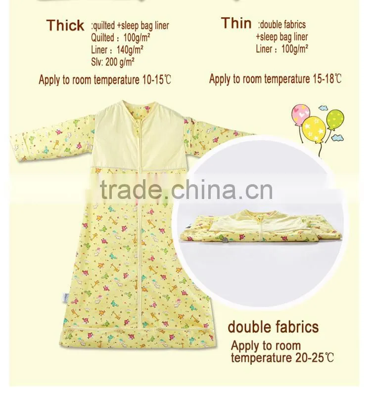 Infant kids anti kicking quilt sleeping bag for four seasons detachable fillings blue style