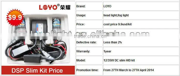 Only $9.9 per set!!! 12V 35W H1, H3, H4, H7, H8, H9, H10, H11, 9005, 9006, 880/881, 9004, 9007, H13, D2S/R/C hid xenon kit