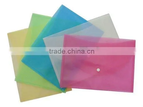 office soft plastic file pocket button PVC file folder