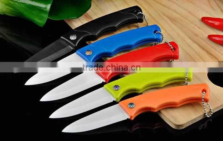 Wholesale folding blade ceramic fruit knife, pocket ceramic knife