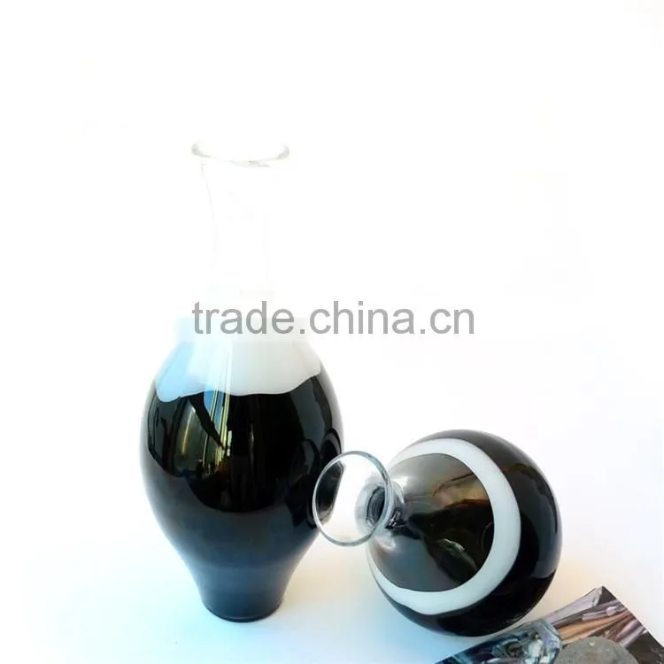 Wholesale high-grade transparent artificial blown clear glass vase for wedding