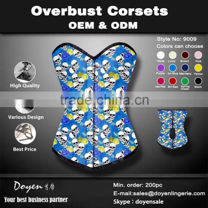 China wholesale Factory price women steampunk corset skull print waist training