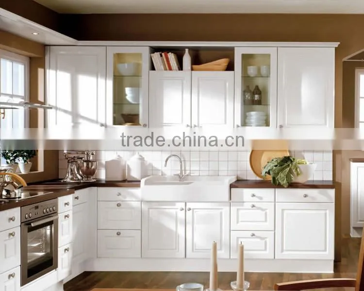 Hotel kitchen equipment, white MDF pvd ktichen cabinet