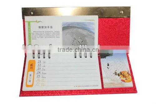 2016 New Design Luxurious Fabric Desk Calendar Paper Kalendar