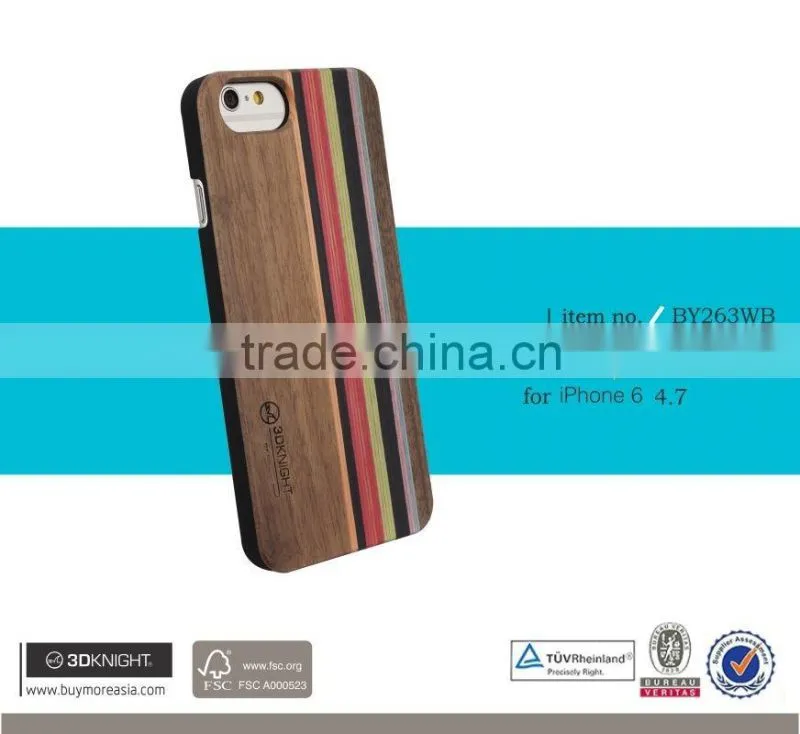 Laser Engraving Mix Colored Wood Custom Design Wholesale Cell Phone Case For iPhone 6 Wooden Case