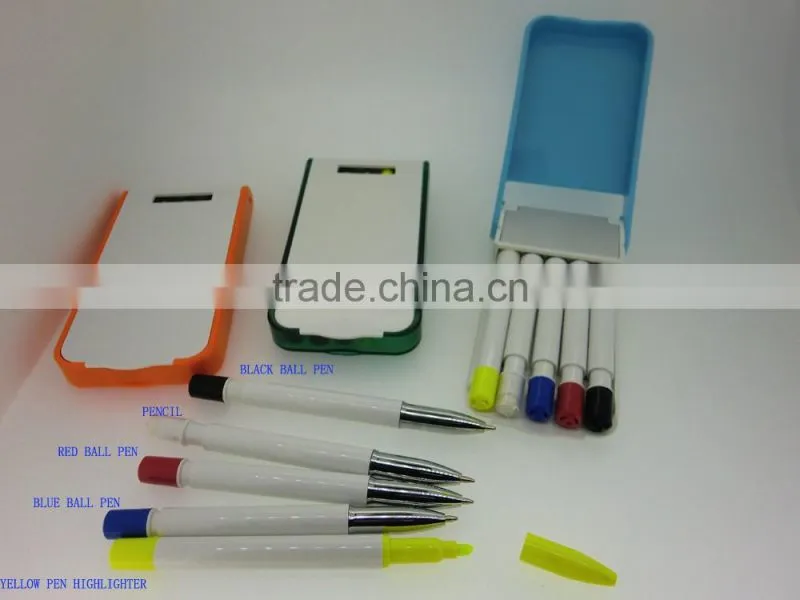 New 5 colorful highlighter marker pen set/promtional highlighter pen/multi colored highlighter