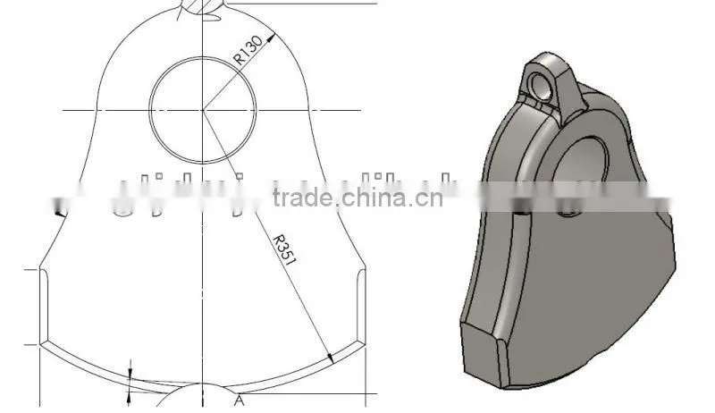 high quality tungsten carbide hammer with mulcher teeth