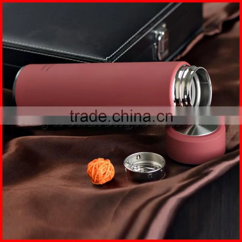 LOGO customized 350/500ml double layers stainless steel straight vacuum cup Advertising Gift bottle water flask