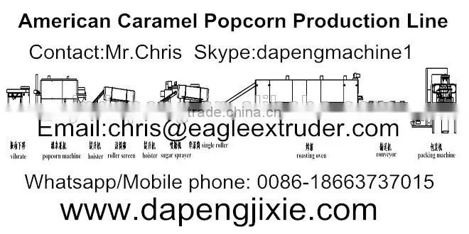Commercial Cretors US America air puffed popcorn popped machine /production line 180kg/h