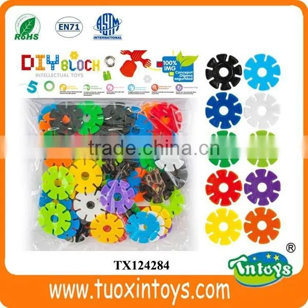 recycled construction plastic building blocks connector toys