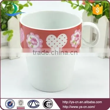 Manufacturer wholesale flower decal ceramic mug cup