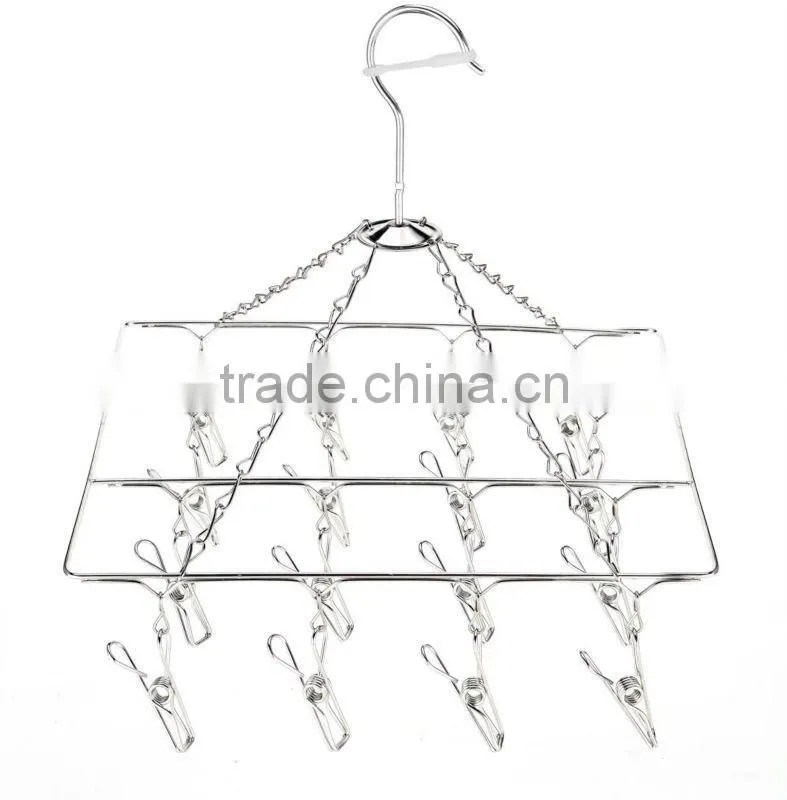 Stainless steel foldable wire clothes hanger