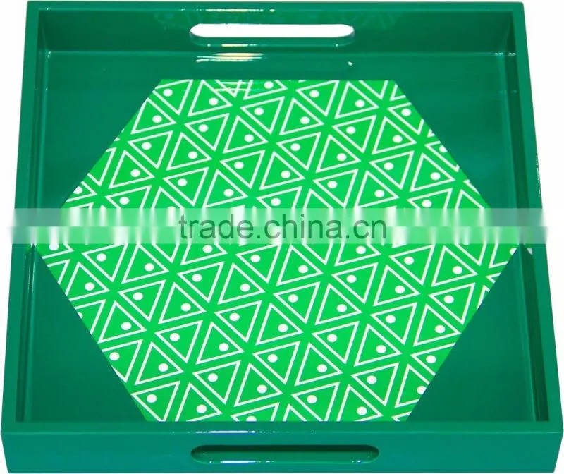 Square lacquered serving tray