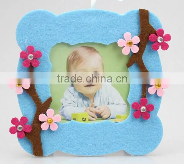 hot best selling new products custom beautiful flowers decor craft felt fabric love 3d digital picture photo frame wholesale