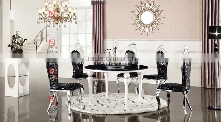 LV-A801A marble top dining table round dining table designs