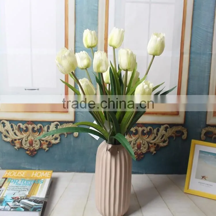 Wholesale artificial plant new dsign 3 heads silk tulip flower
