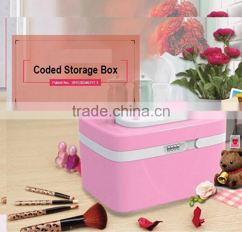 Professional Girly plastic Makeup Box Beauty Cosmetic box (Pink)