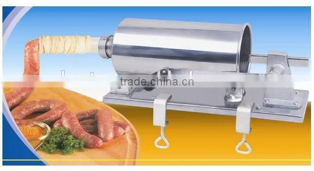 Hand operated stainless steel 3L horizontal sausage stuffer
