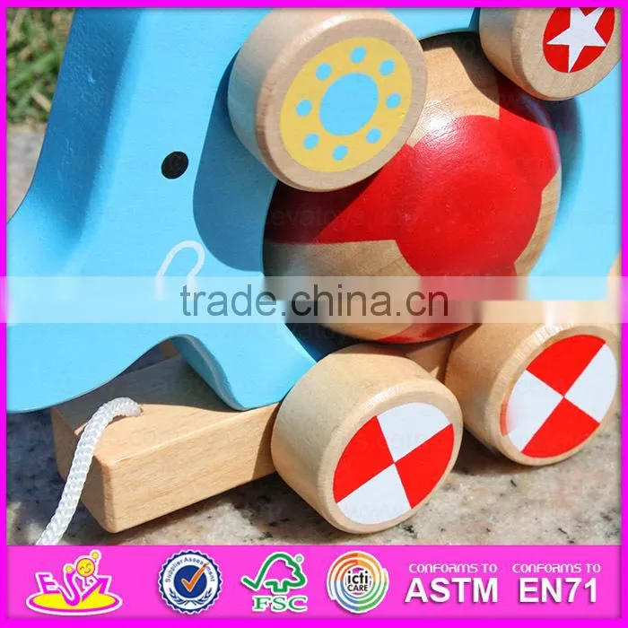 2015 Wooden pulling cart toy with blocks,DIY wooden pull push toy for children,Funny cheap wooden pull toy for baby W05B075-A1