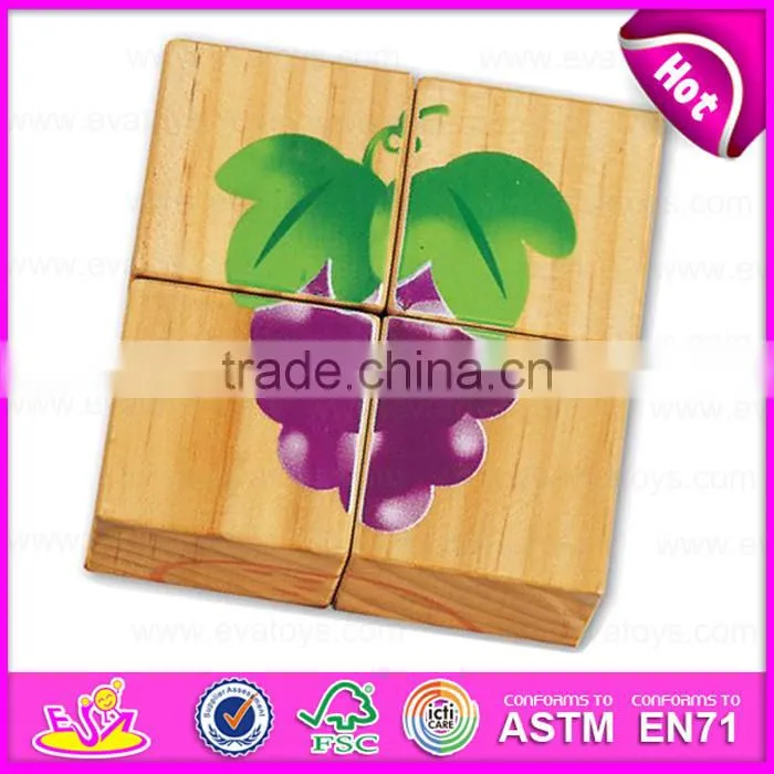 New Popular games 4PC Wooden cubic 3d puzzle for children W14F043