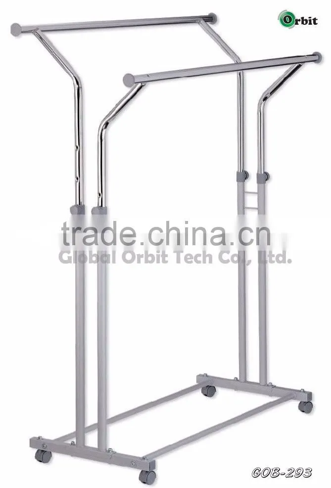 Heavy duty Mobile folding metal commercial garment rack
