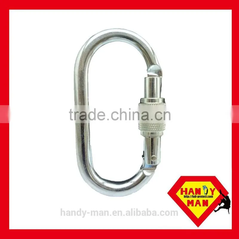 2442KTL Galvanized Twist Lock Galvanized Steel Oval Round O Ring Carabiner