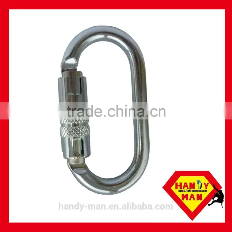 2442KTL Galvanized Twist Lock Galvanized Steel Oval Round O Ring Carabiner