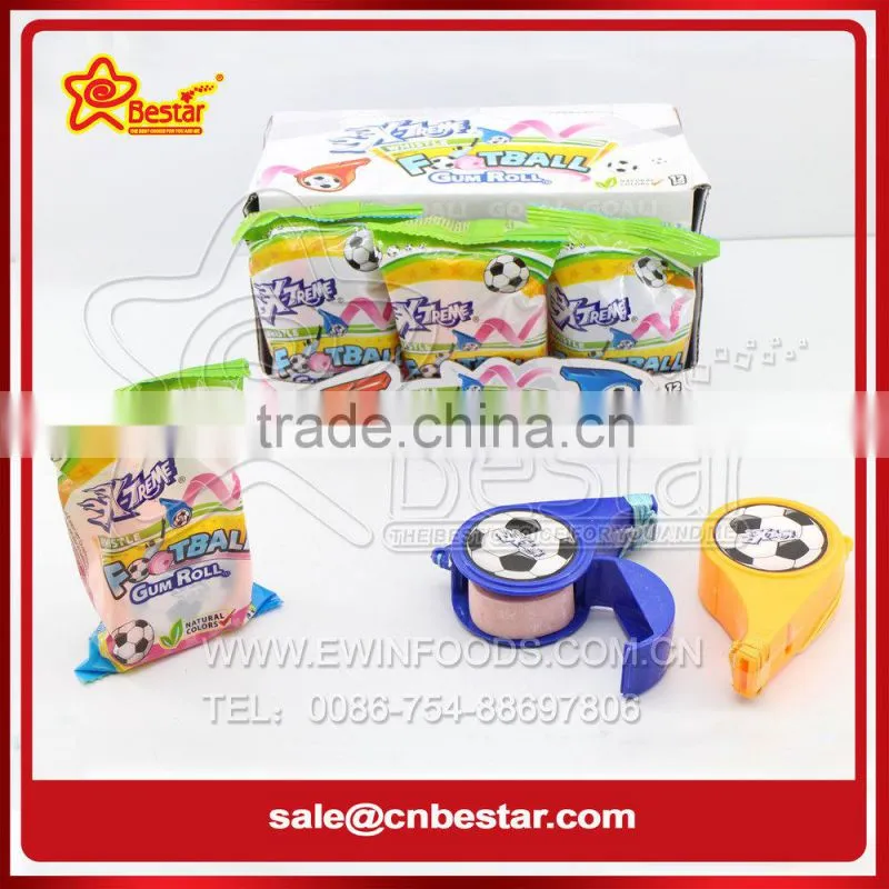 Fruit Flavor Football Whistle Bubble Gum Roll
