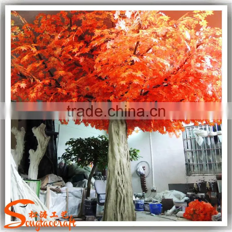 2017 Customized artificial autumn red maple tree cheap artificial trees large artificial decorative tree
