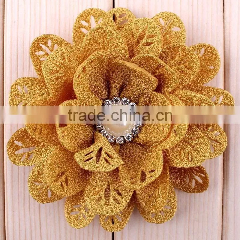 hot sale fabric flower clip for baby girls