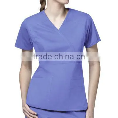 ZX OEM ODM scrubs wholesalemedical scrubs chinaGrey Nurse Scrub Suit With Tagless Neck