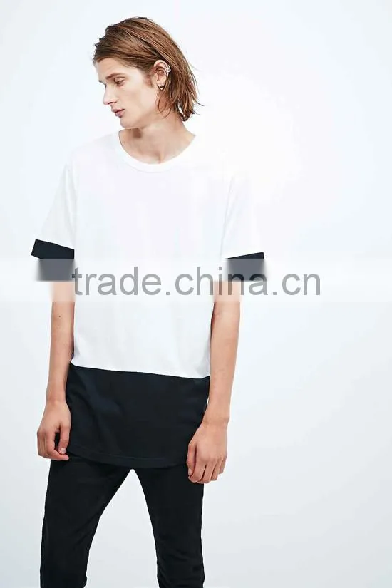 2015 OEM Factory Hot Selling 100% Cotton Men's Extended T Shirt