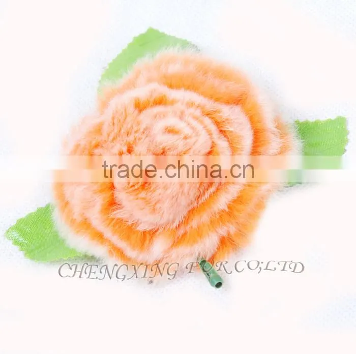 CX-A-33 High Quality Genuine Rex Fur Flower Decoration Brooches Pin