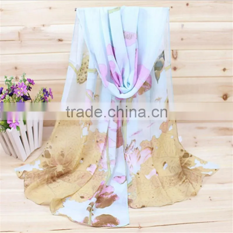custom digital print with Dandelion Pattern Scarf silk scarf Chiffon scarf