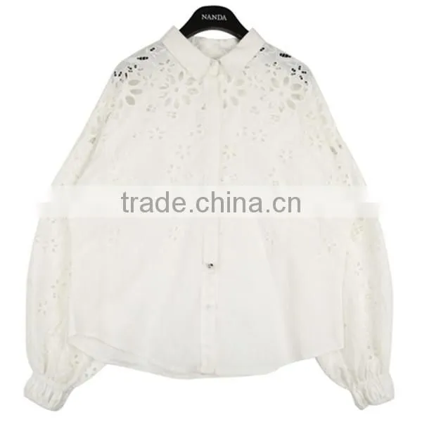 custom loose lace crop top blouse fashion 2014