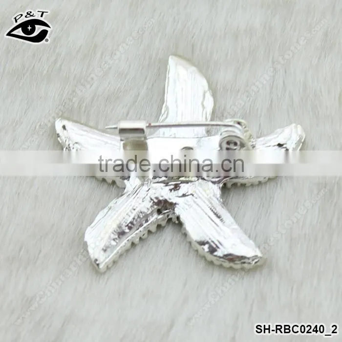 Wedding rhinestone brooches pins rhinestone starfish brooch pin small wedding invitation brooch pins