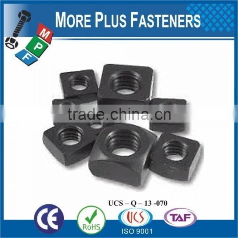 Made in Taiwan Plain Finish Steel Heavy Black Oxide Stainless Steel Square Nut