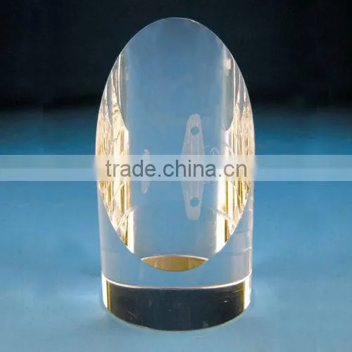 3D Laser Transparent cube engraved crystal bus for souvenir