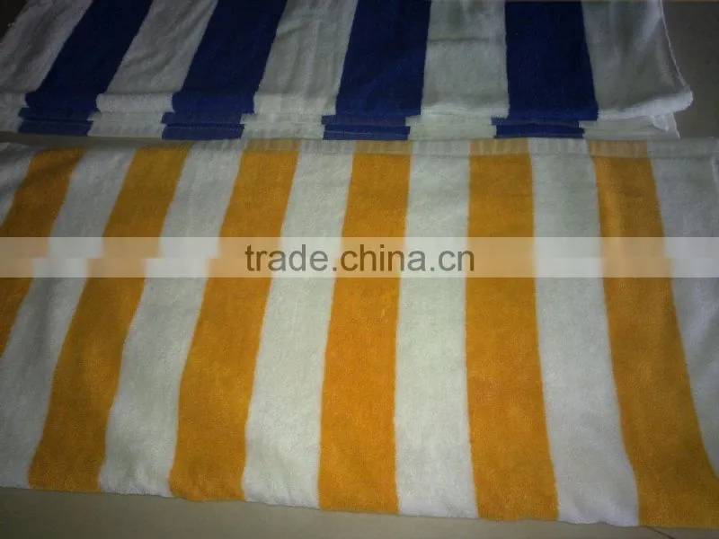 Hotel blue and white stripe pool towels
