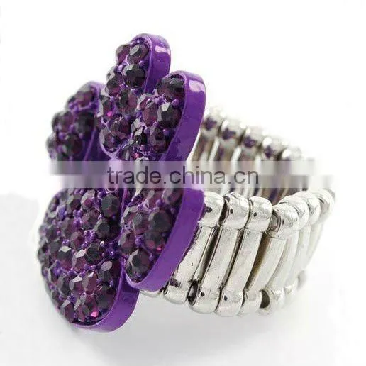 Western Popular Cheap Rhinestone Stretch Finger Ring Made In China