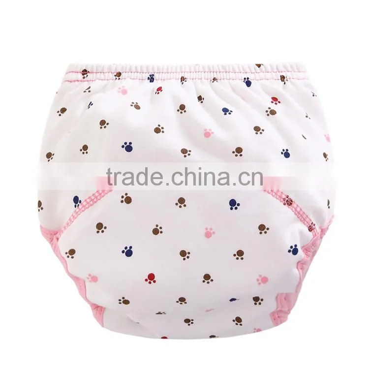 2017 new design animal pattern 3 layers waterproof 100%cotton baby diaper